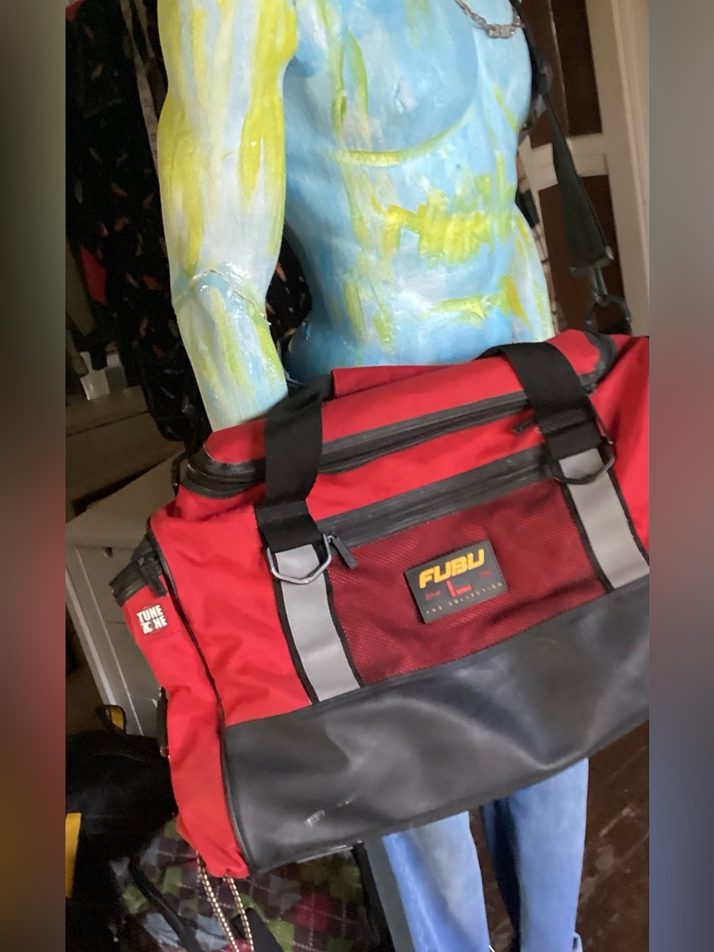 FUBU  L collection Red and Black Duffel
